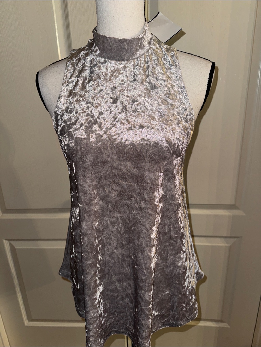 NEW Gray Velvet Mock Neck Top - Size Medium